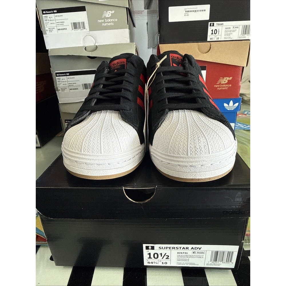 Adidas Superstar ADV KI5731 Black Red White Gum New